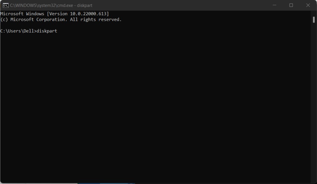 cmd diskpart