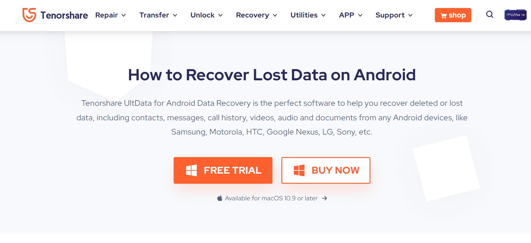 Tenorshare UltData für Android-Datenwiederherstellung