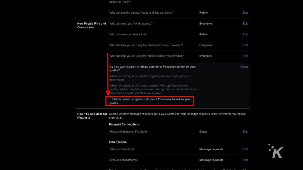 motori di ricerca privati di facebook