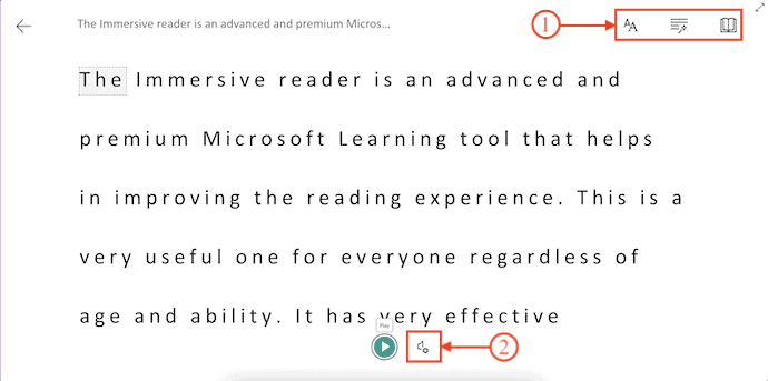 Options immersives dans OneNote