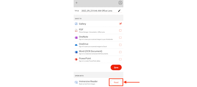 Option lecteur immersif sur Android