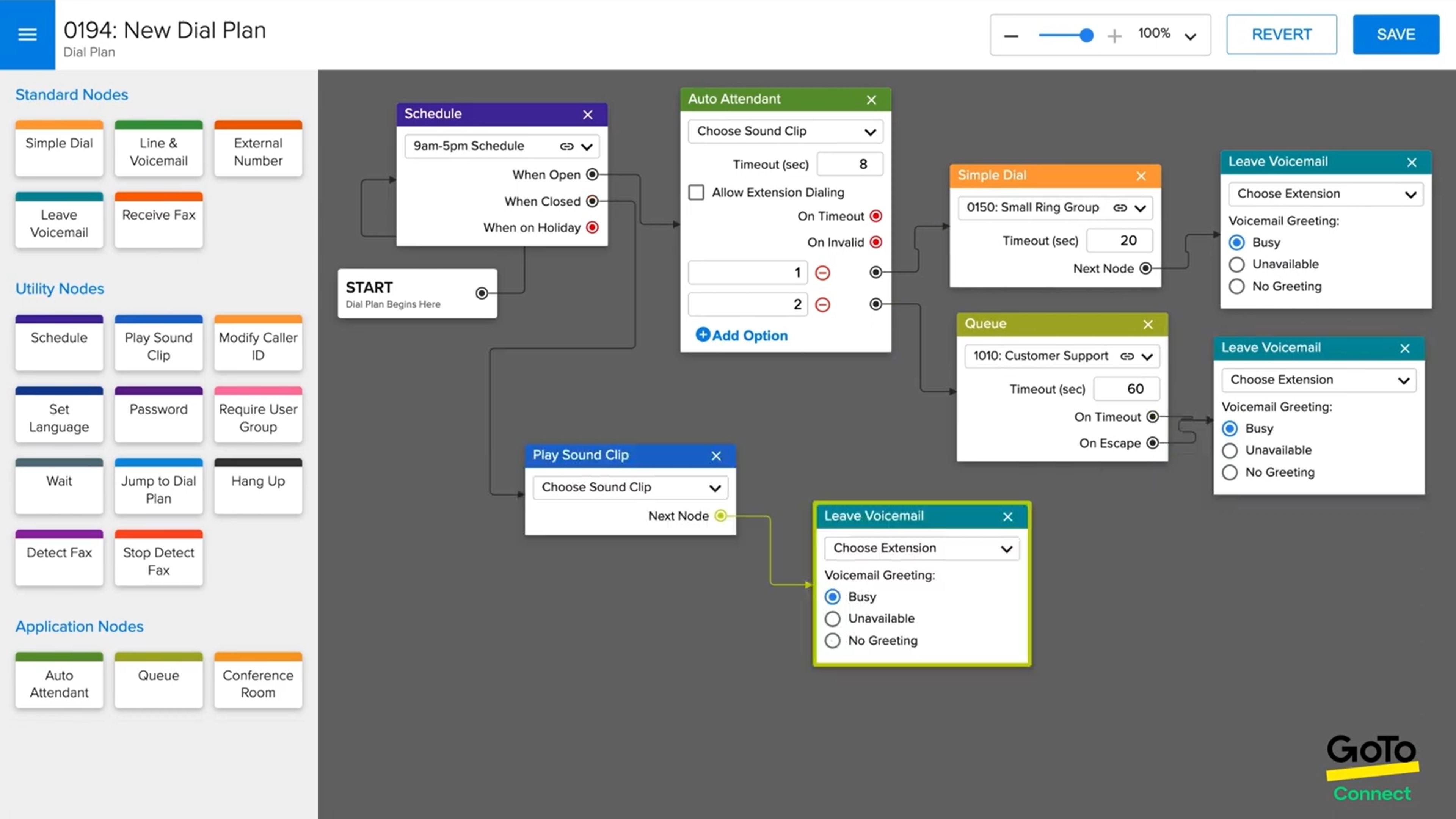 Editor del piano di numerazione GoTo Connect