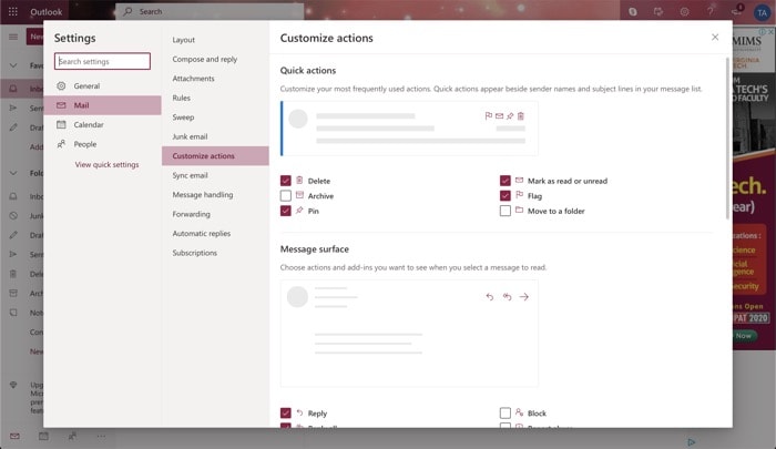 10 Useful Microsoft Outlook Tips and Tricks You Should Know - Customise actions on Outlook