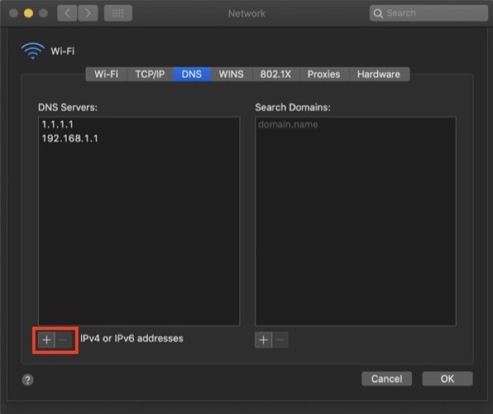 Change DNS server Mac