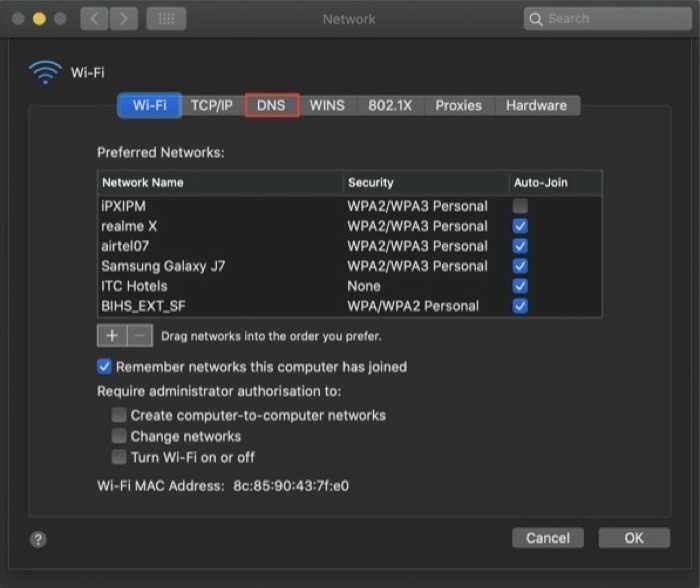 Change DNS server Mac