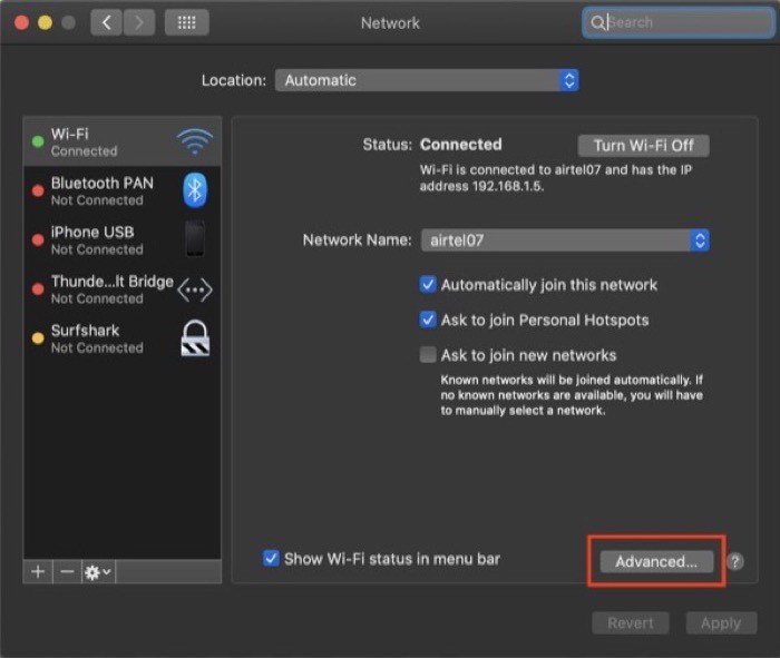 Change DNS server Mac