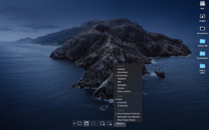 Change screenshot capture store location (using GUI)