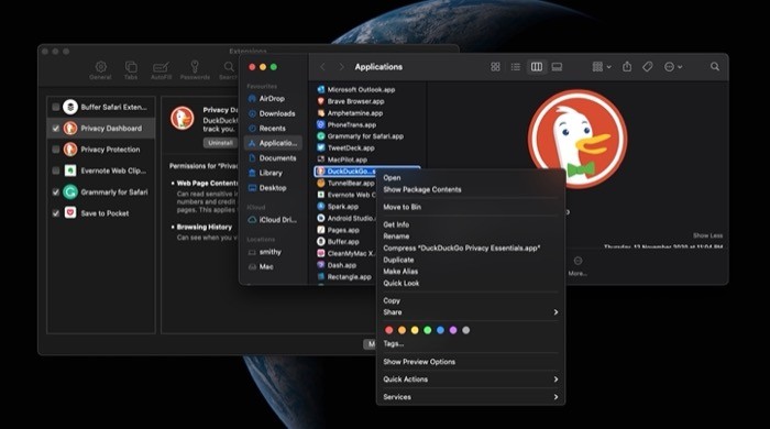 Uninstalling Safari Extensions