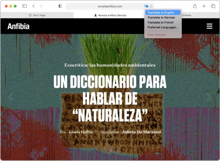 Safari Extension (Google Translate)