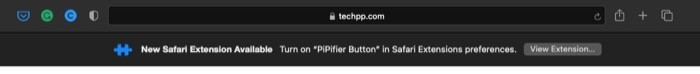 Enable Safari Extensions extensions pop-up