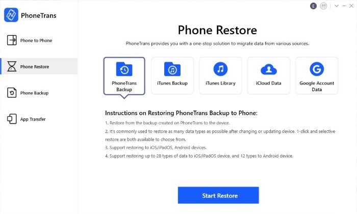 PhoneTrans (Phone Restore)