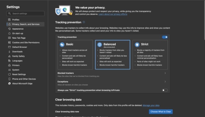 Control tracking