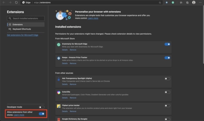 Google Chrome extensions