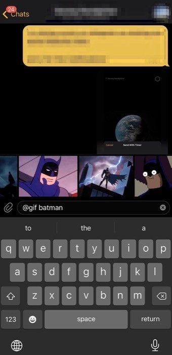 Search for YouTube video or GIF