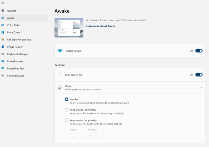 Przebudźcie się PowerToys PowerToys Awake