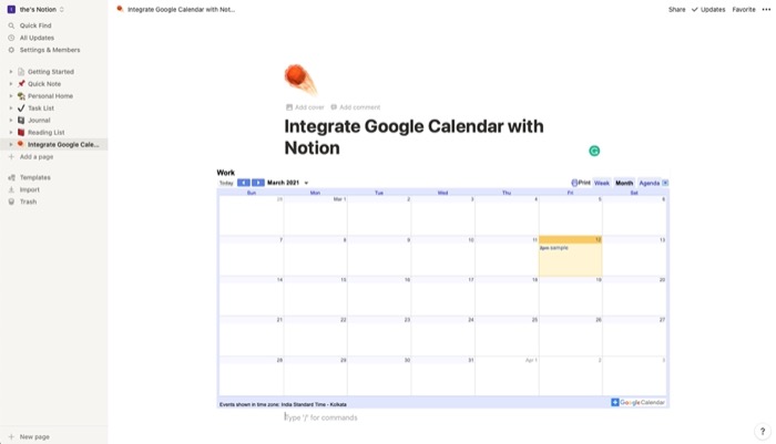 Resizing Google Calendar and changing view preference
