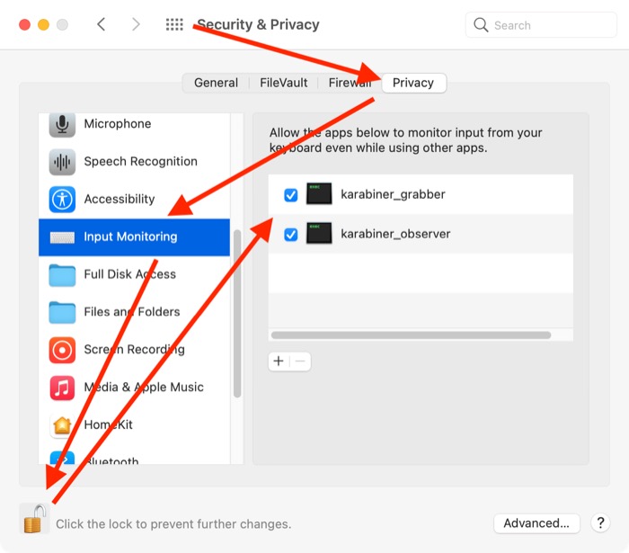 enabling Karabiner Elements