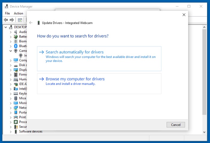 update webcam driver