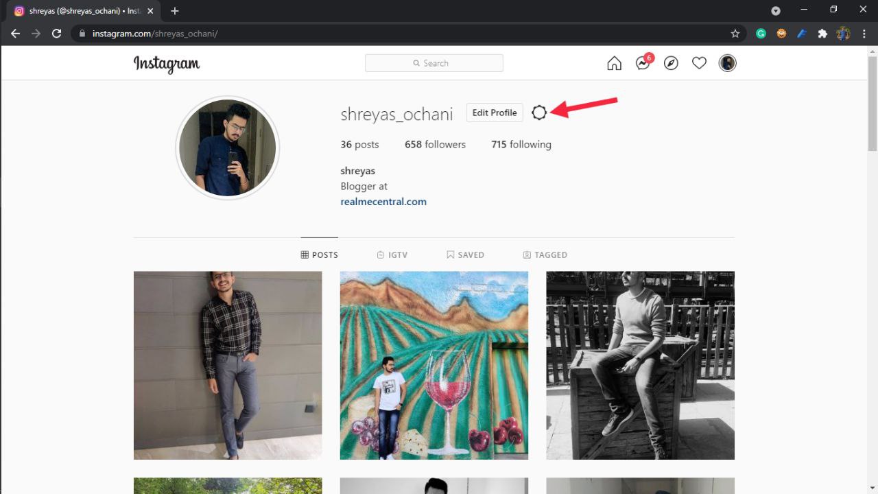 Instagram settings pc