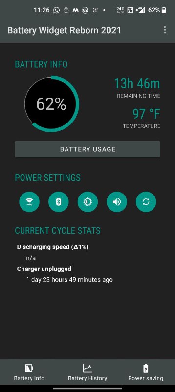 battery widget customisation