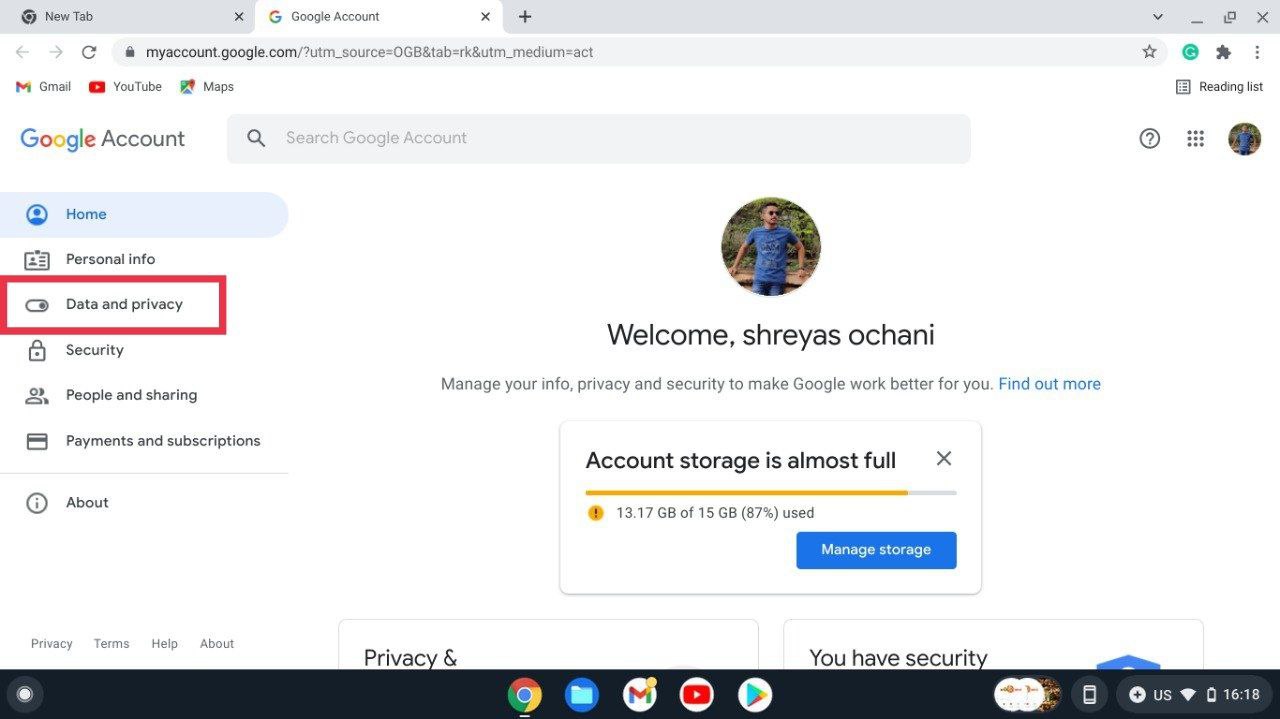 data and privacy google