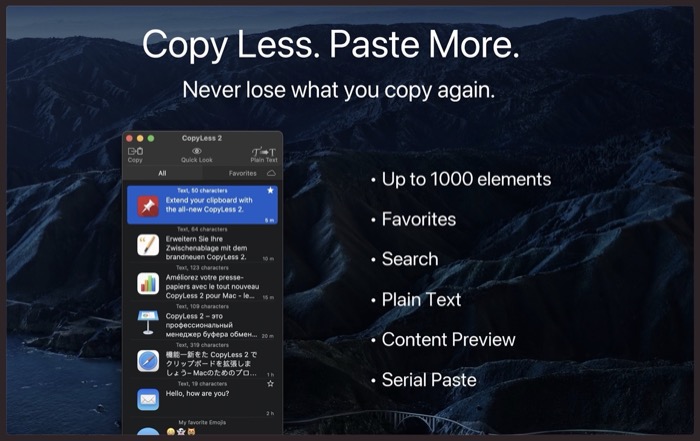 CopyLess 2 Mac مدير الحافظة CopyLess 2 Mac clipboard manager