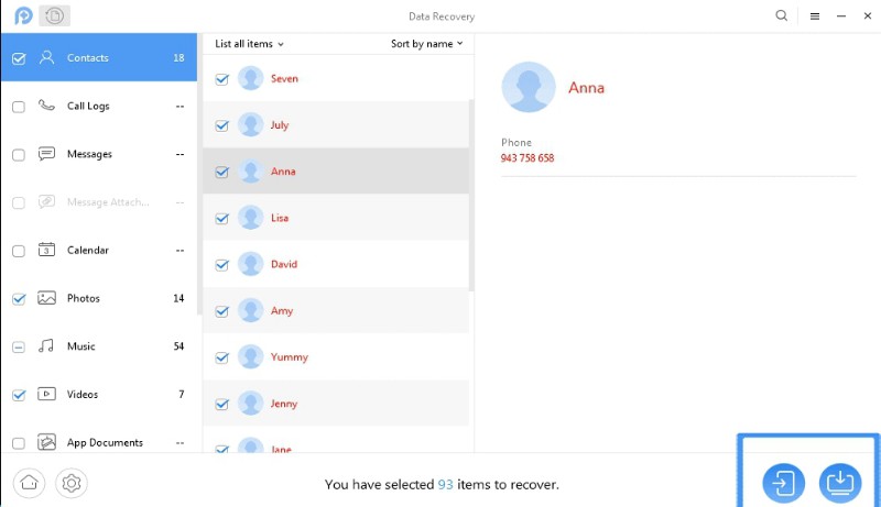 Retrieve deleted phone numbers