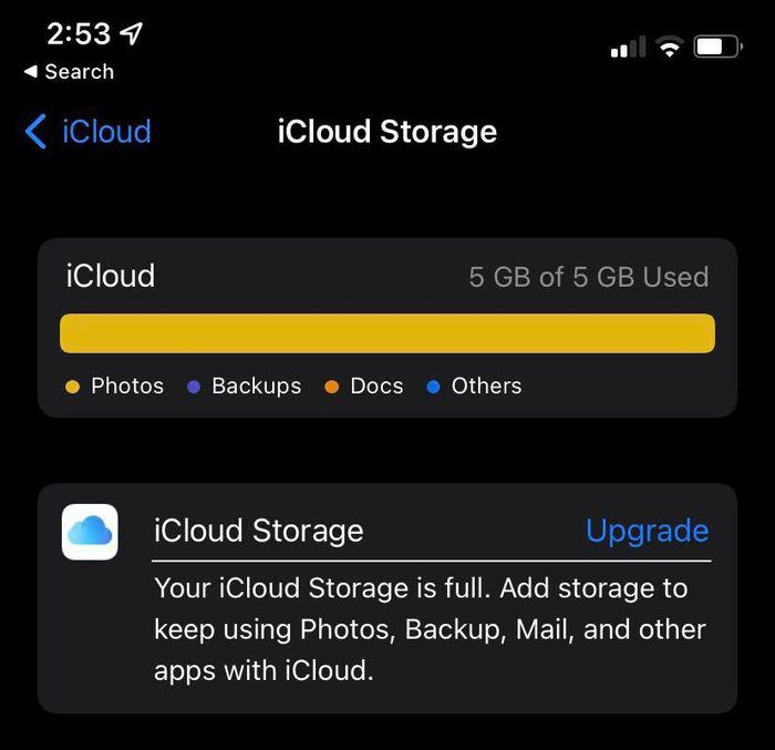 Fix not iPhone backing to iCloud