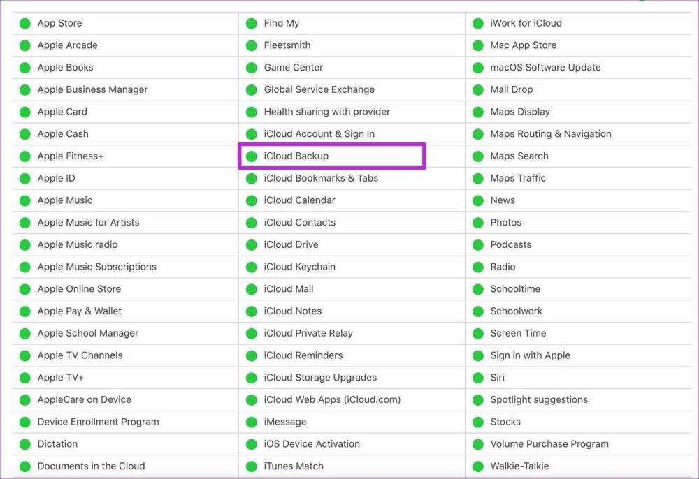 Check iCloud backup status