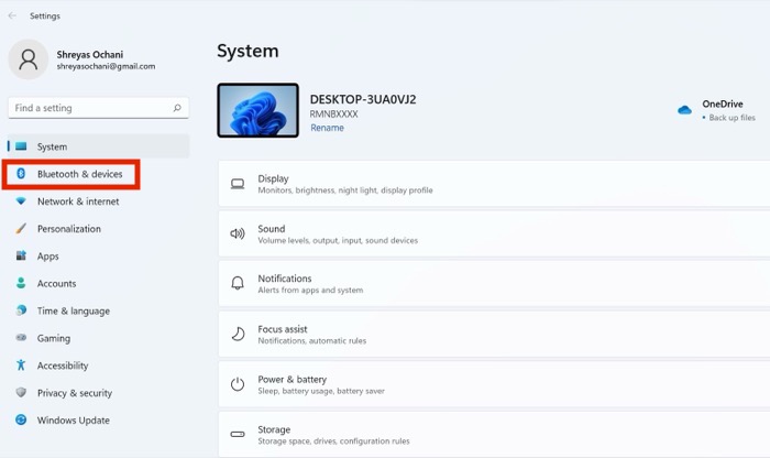 Bluetooth & devices Windows 11