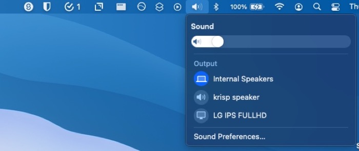 select correct output device