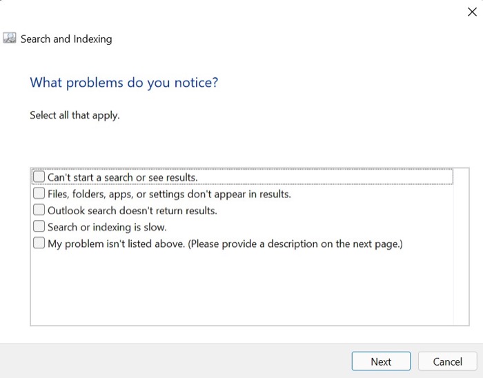 Windows 11 search issues