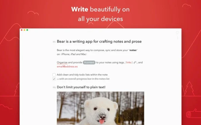 适用于 mac 的熊应用程序 bear note-taking app for mac