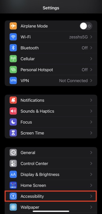iphone settings