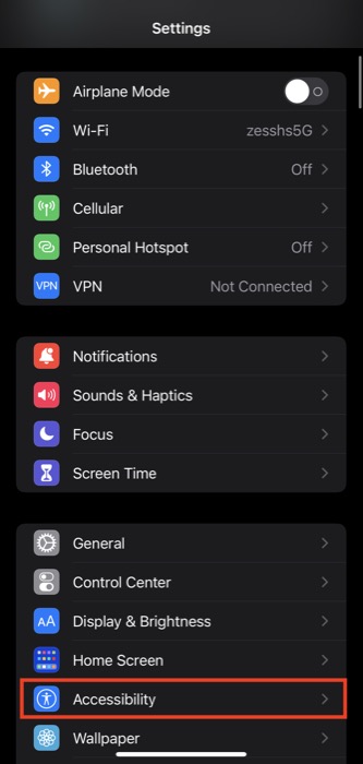 iphone settings