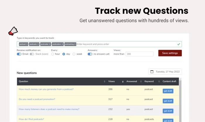QApop تتبع الأسئلة الجديدة tracking new questions in QApop