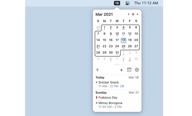 itsycal mac メニューバー アプリ itsycal calendar