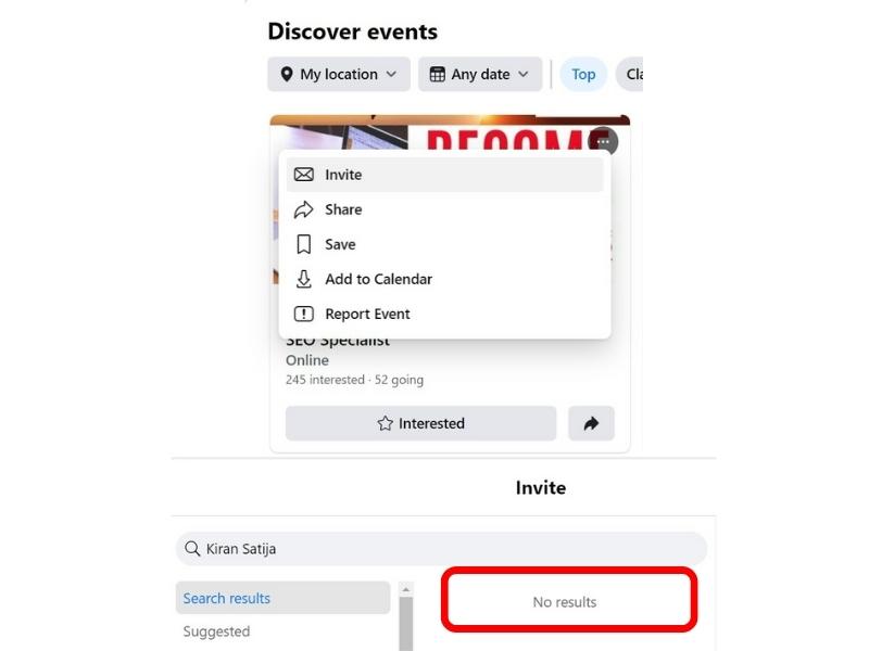 trying to invite someone to check if they've blocked you