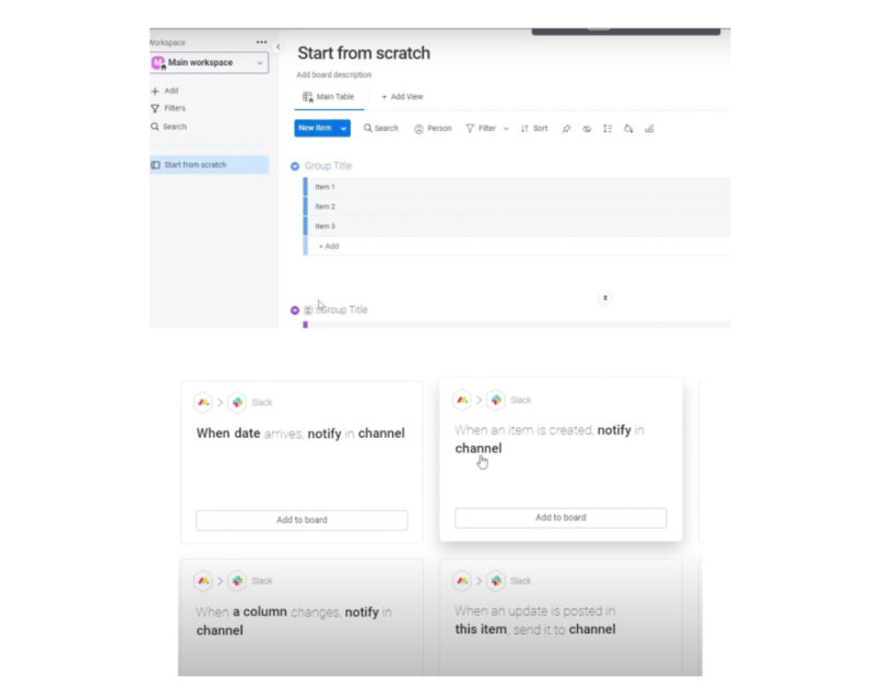 slack integrations and bots - monday