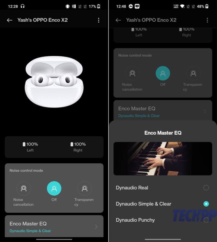 Oppo Enco X2 Bluetooth options