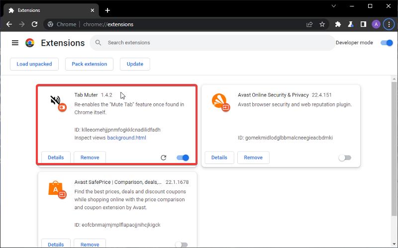 Extension added to Chrome 
