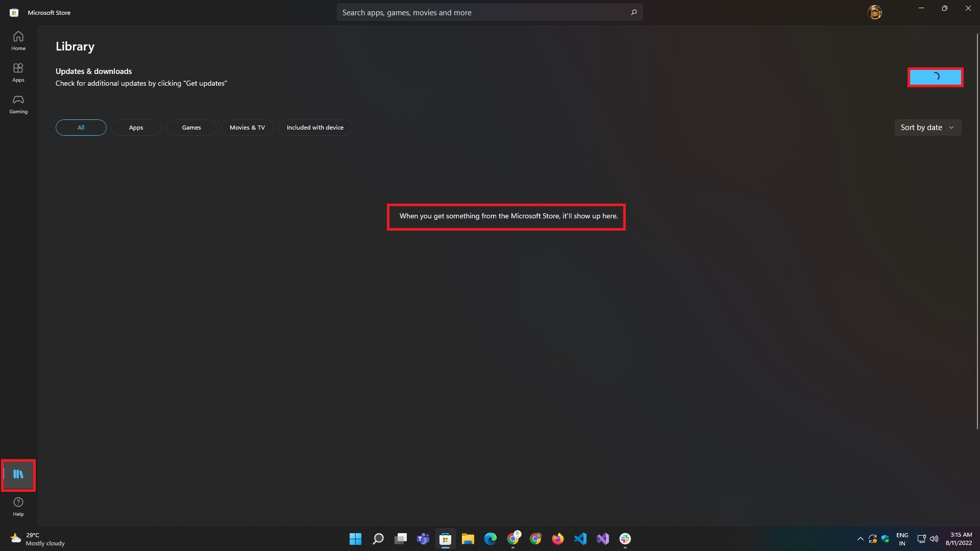 Microsoft Store Library Page