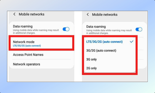 network mode android