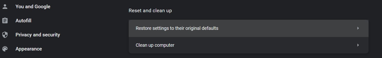Chrome Reset