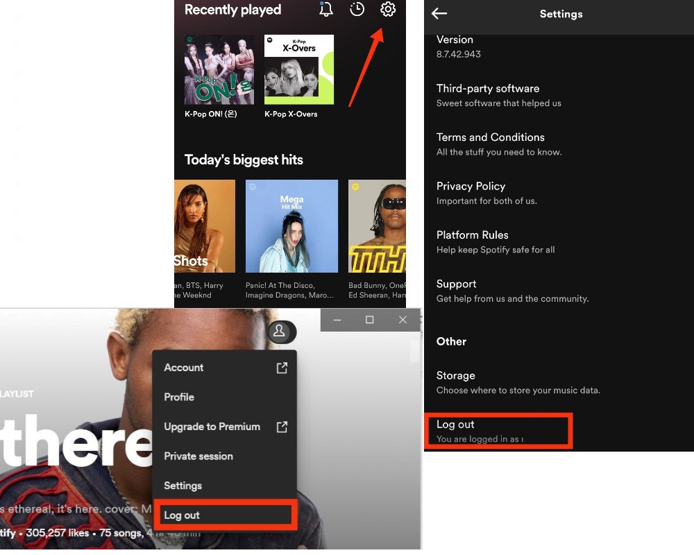 spotify keeps crashing - log out and back in