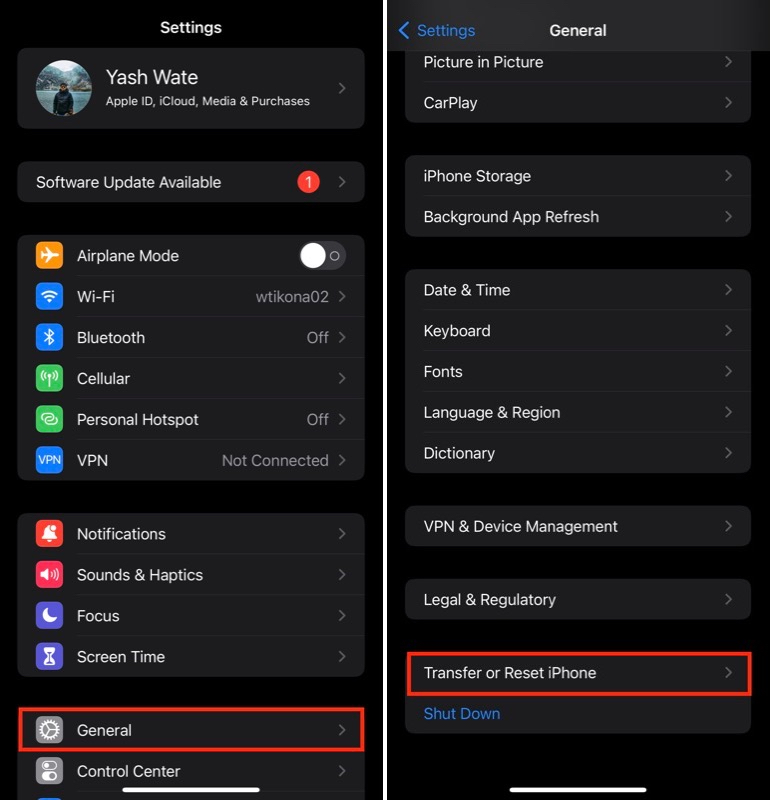 reset iphone settings