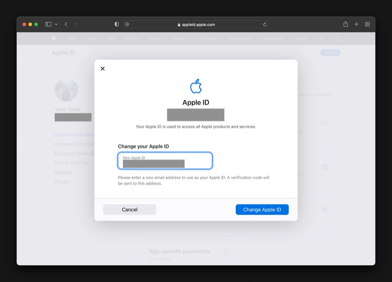 changing apple id