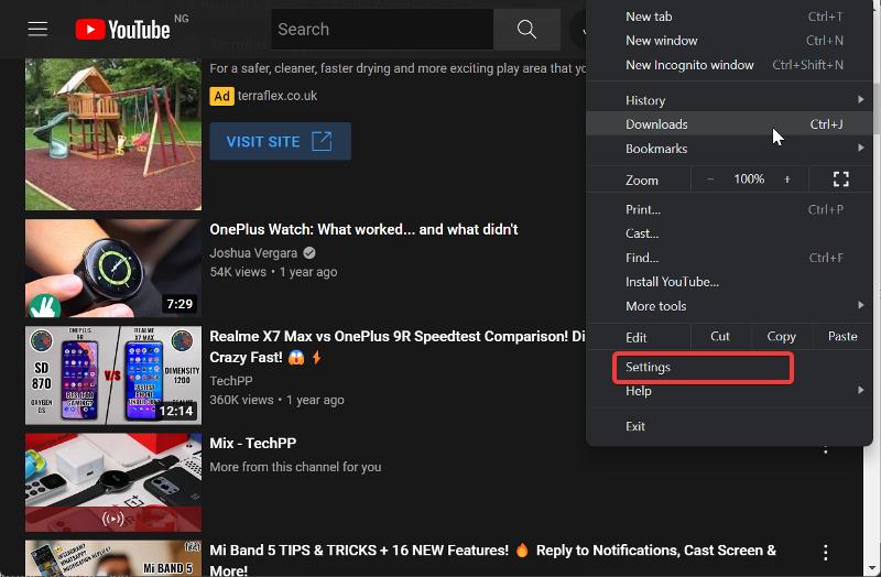 YouTube Lagging on Chrome? Try these 10 Working Fixes [2022] - Chrome settingsjpg