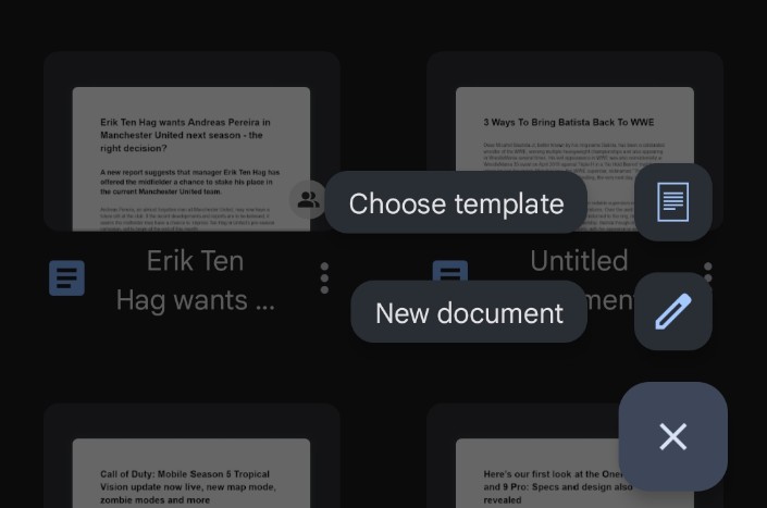 New Document Google Doc