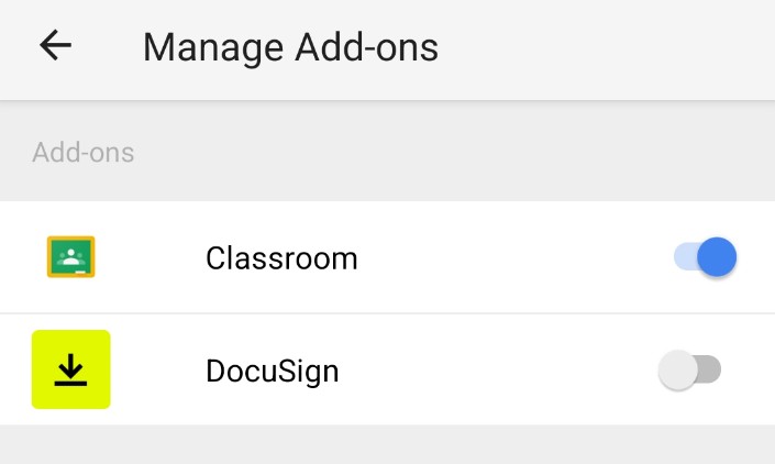 Add-Ons disable